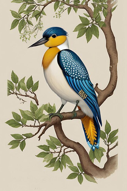 Photo beautiful king fisher on tree ai generated