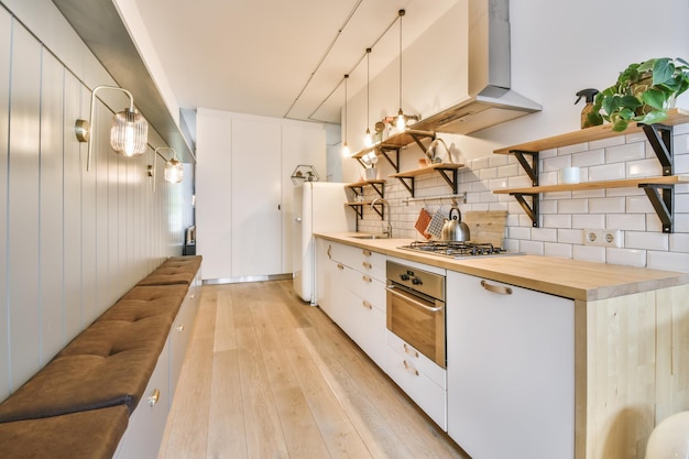 Beautiful kitchen in modern apartment