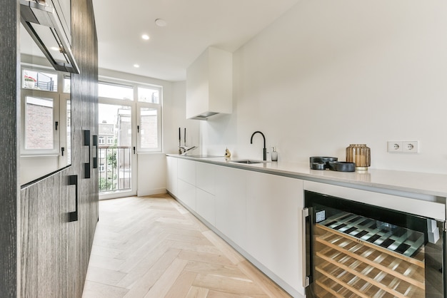 Beautiful kitchen with luxury furniture in elegant house