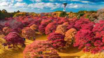 Photo beautiful kochias at hitachi seaside park japan