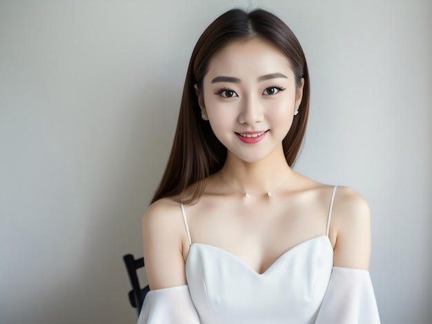 beautiful korean girl with white skin