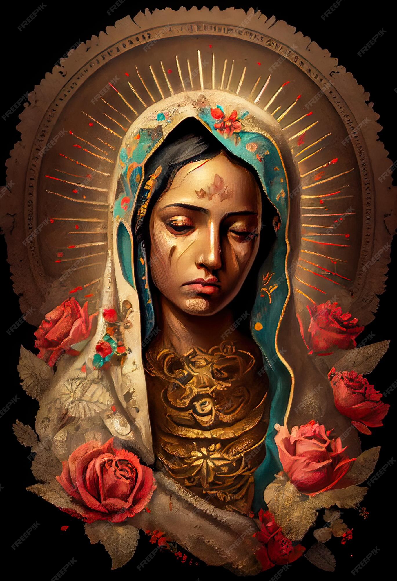 Premium Photo Beautiful lady of guadalupe mexico saint holy faith