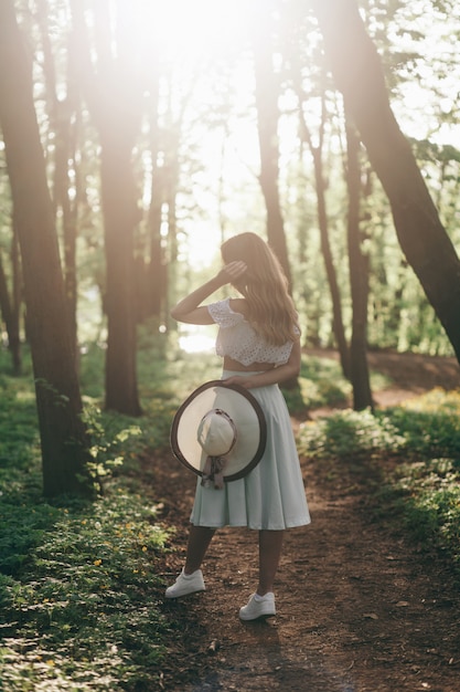 The beautiful lady walking