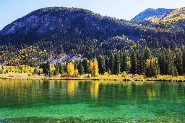 The beautiful lake in Autumn season