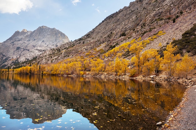 The beautiful lake in Autumn season