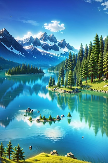 Beautiful Lake Landscape Scenery 4K 8K Wallpapers, HD Wallpapers