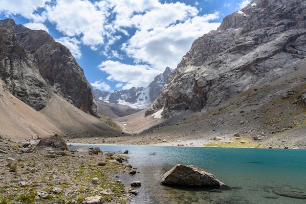 A beautiful lake in the mountains of Tajikistan Fan Mountains