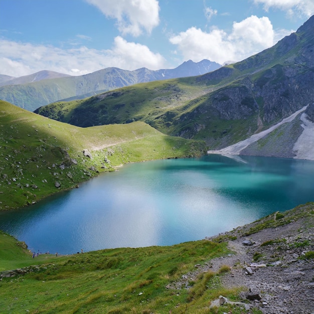 beautiful lake in the mountains