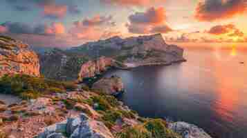 Photo beautiful landscape abendstimmung am cap formentor mallorca