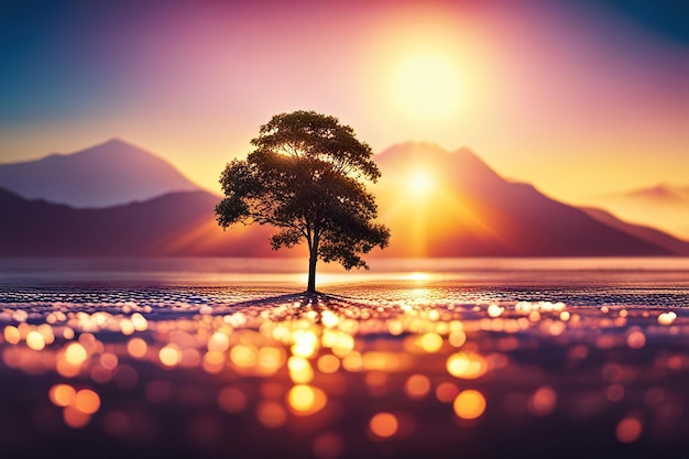 beautiful landscape abstract shiny light and glitter background