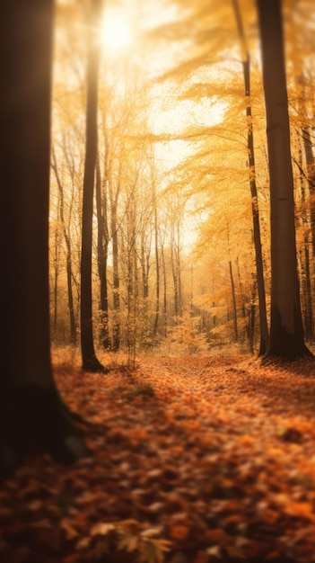 秋の森の美しい風景