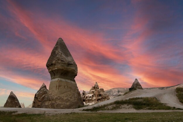 Beautiful landscape Cappadocia stone and Goreme national park Nevsehir Turkey