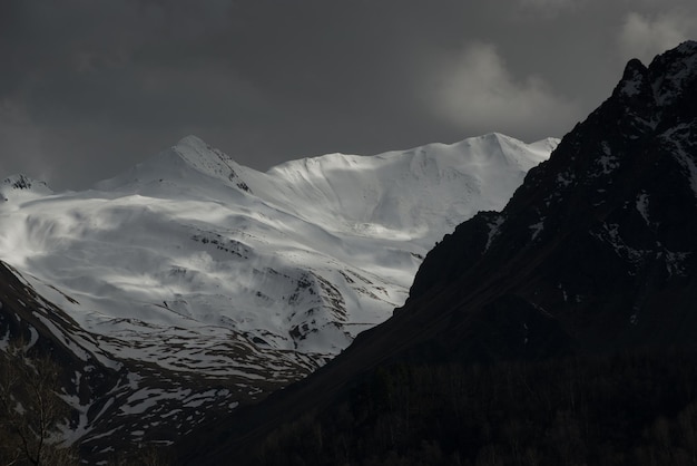 Beautiful landscape of high mountains in Georgia