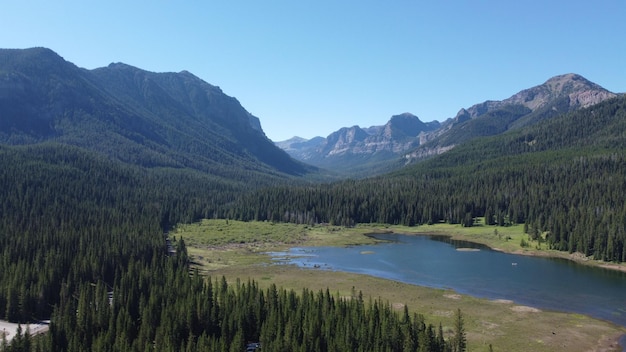 Beautiful landscape of the Hyalite reservoir in Montana