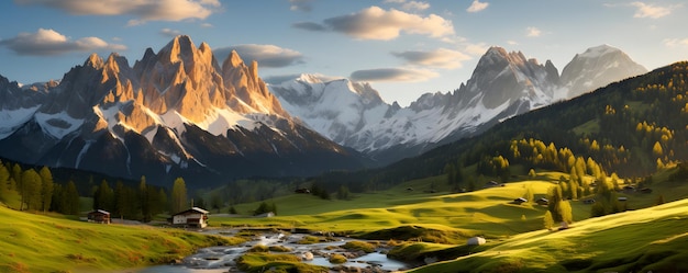 Beautiful landscape of Italian dolomites Santa Magdalena