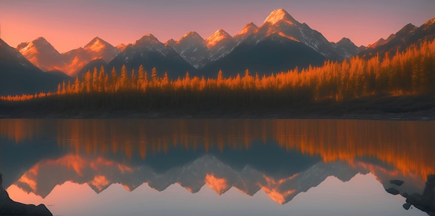 Beautiful landscape mountain view near the water