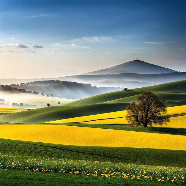 Photo beautiful landscape in the mountains beautiful spring landscape