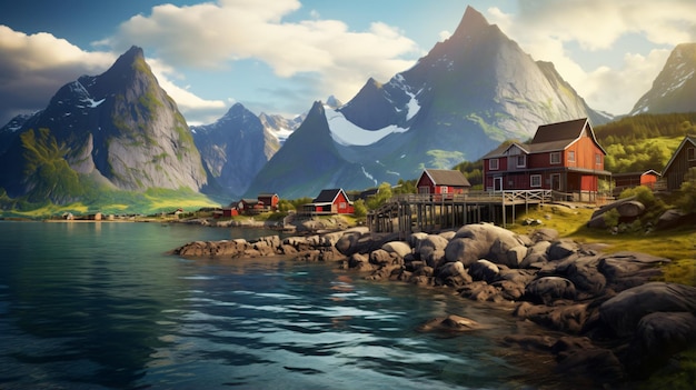 Красивый пейзаж Норвегии