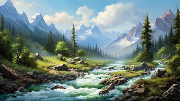 beautiful_landscape_of_a_mountain_riverai generative