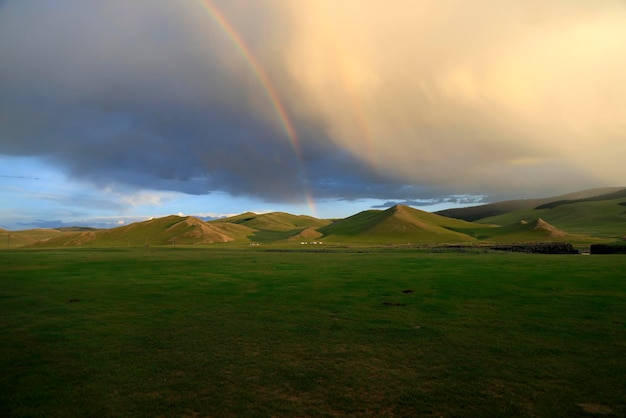 Фото Красивый пейзаж долины орхон, монголия