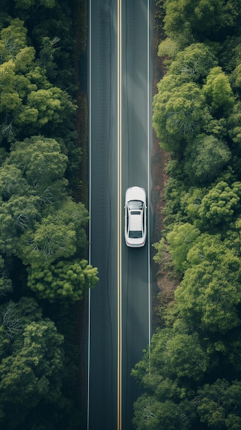 The Beautiful Landscape a Panoramic Road Leading to the Vanishing Point in Nature