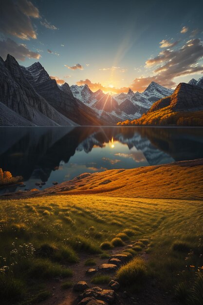 Foto bellissimo sfondo per la fotografia di paesaggio, picchi, lago, canyon, cielo, nuvole bianche