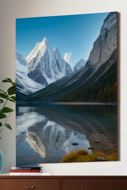 Photo beautiful landscape photography wallpaper background peaks lake canyon sky white clouds