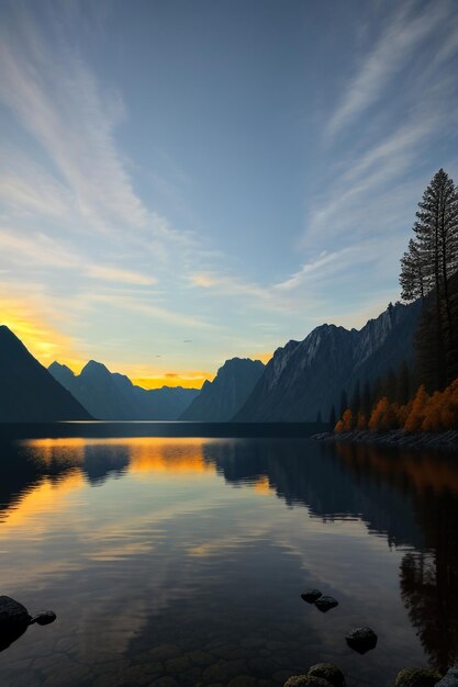 Beautiful landscape photography wallpaper background peaks lake canyon sky white clouds