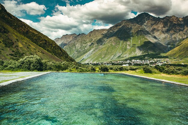 A beautiful landscape photography with Caucasus Mountains in Georgia