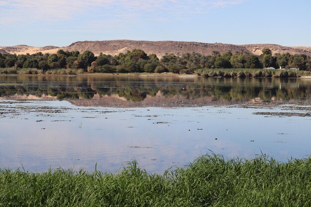 Beautiful landscape at river nile in Aswan, Egypt