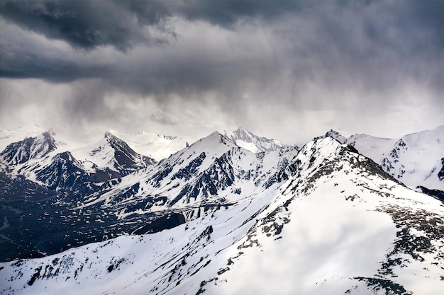 Beautiful landscape of snowy mountains