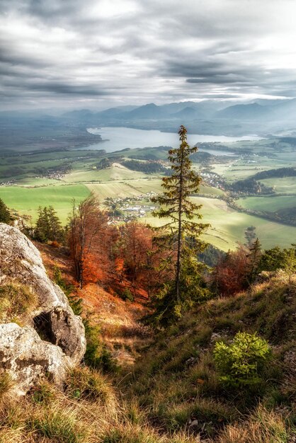 Beautiful landscape view from top of the hill Pravnac in Sloakia