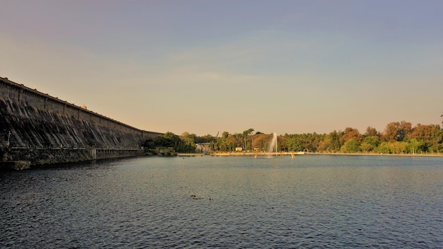 Beautiful landscape view of KRS Dam view from Brindavan Gardens Perfect picnic spot or weekend gateway for people of Bangalore Mysore