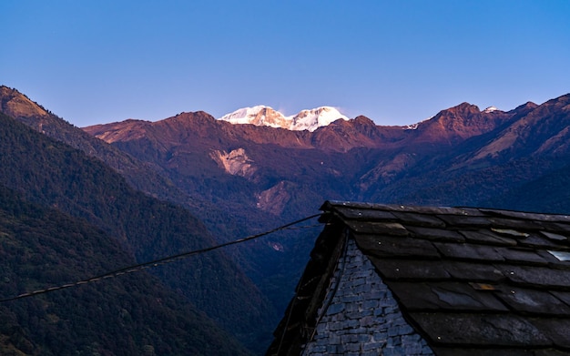 Beautiful Landscape view of Mount Lamjung at lamjung, Nepal