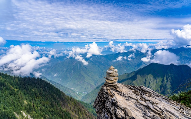 Beautiful landscape view of Mountain range from Mugu heirght , Nepal.