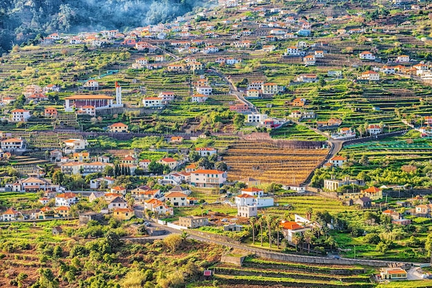 Beautiful Landscape view of  Mountain Village, Madeira, Portugal.