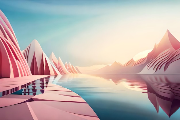 Beautiful landscape view with pastel colors