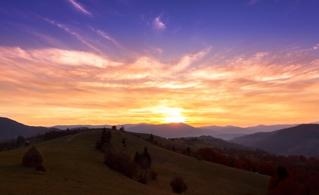 Beautiful landscape with hills and mountais