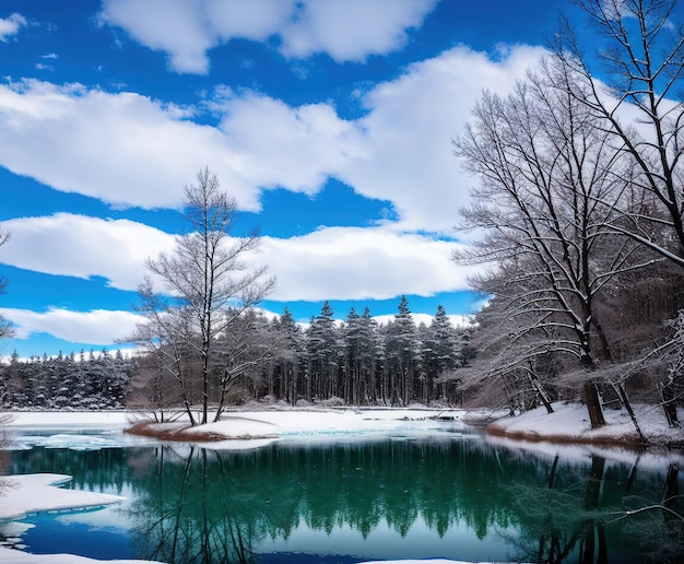 写真 湖と山の美しい風景