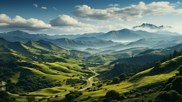 beautiful landscape with a mountain in the mountains