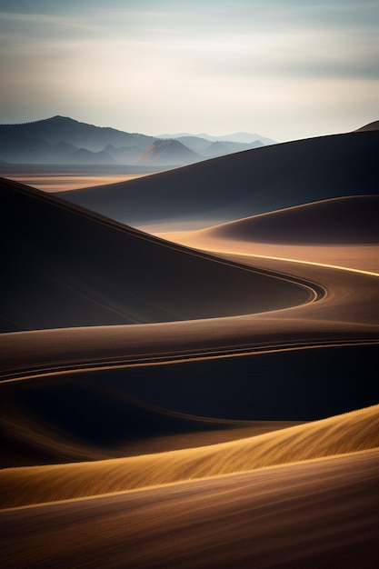 A beautiful landscape with a mountain range in the background.