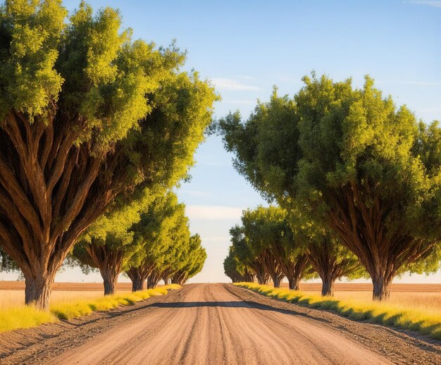 beautiful landscape with trees and green leaves