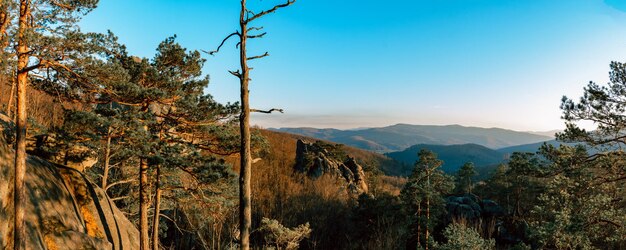 Beautiful landscapes of Dovbush Ukraine in autumn