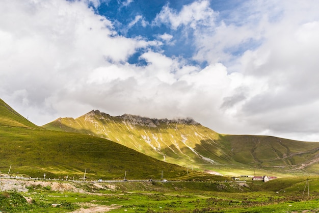 Beautiful landscapes with high mountains of Georgia