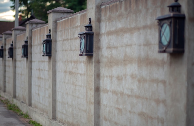 Beautiful lanterns on the fence