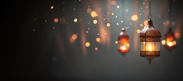 Photo beautiful lanterns for ramadan banner for the ramadan holiday