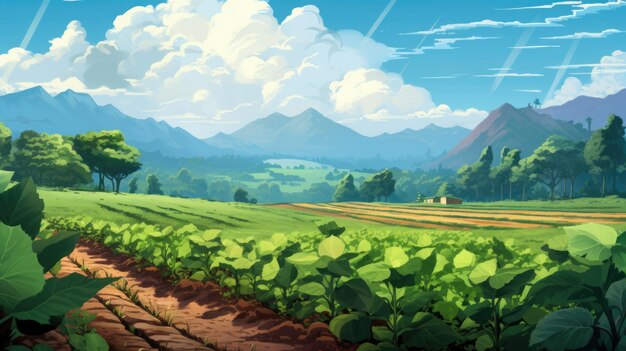 A beautiful and large agricultural plantation