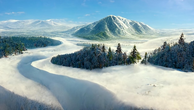 丘のまばらな森で満たされた美しい大規模な風景