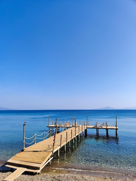 A beautiful large pier on the seashore