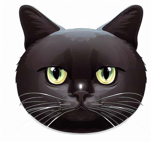 Beautiful laughing cat illustration icon avatar emoji ai image idea concept wallpaper drawing kitten